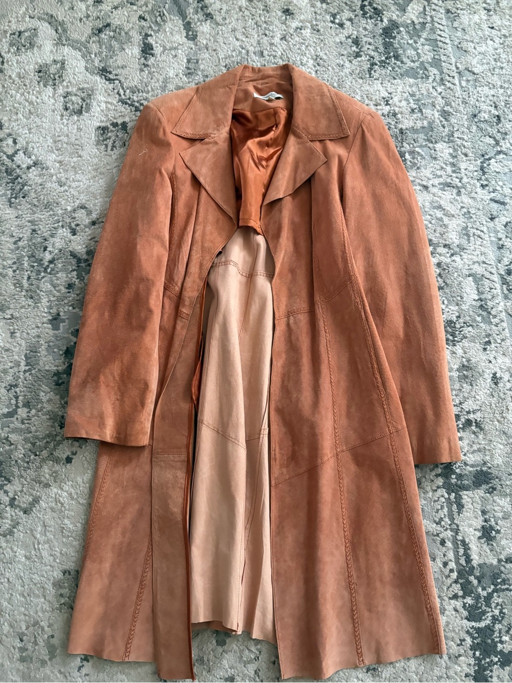 Coldwater Creek Rust Suede Like Trench Coat